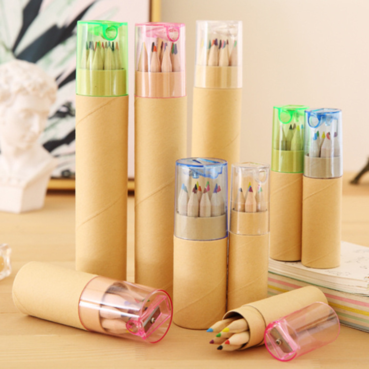 12 Packs/6 Packs Tube Packaging Mini Pencils Original wood children's Painting Tools Colored Pencils for Drawing