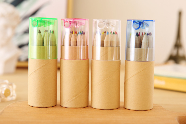 12 Packs/6 Packs Tube Packaging Mini Pencils Original wood children's Painting Tools Colored Pencils for Drawing