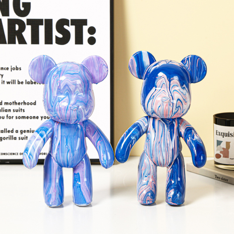 Hot seeling Fluid Painting Creative Home Decorations Handmade Doll Figurine Toys DIY Painting Teddy Bear