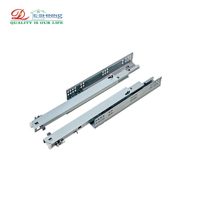 Furniture Accessories Full EURO Type Heavy Duty Full Extension Damper Undermount Soft Close Telescopic Channel Drawer Slide