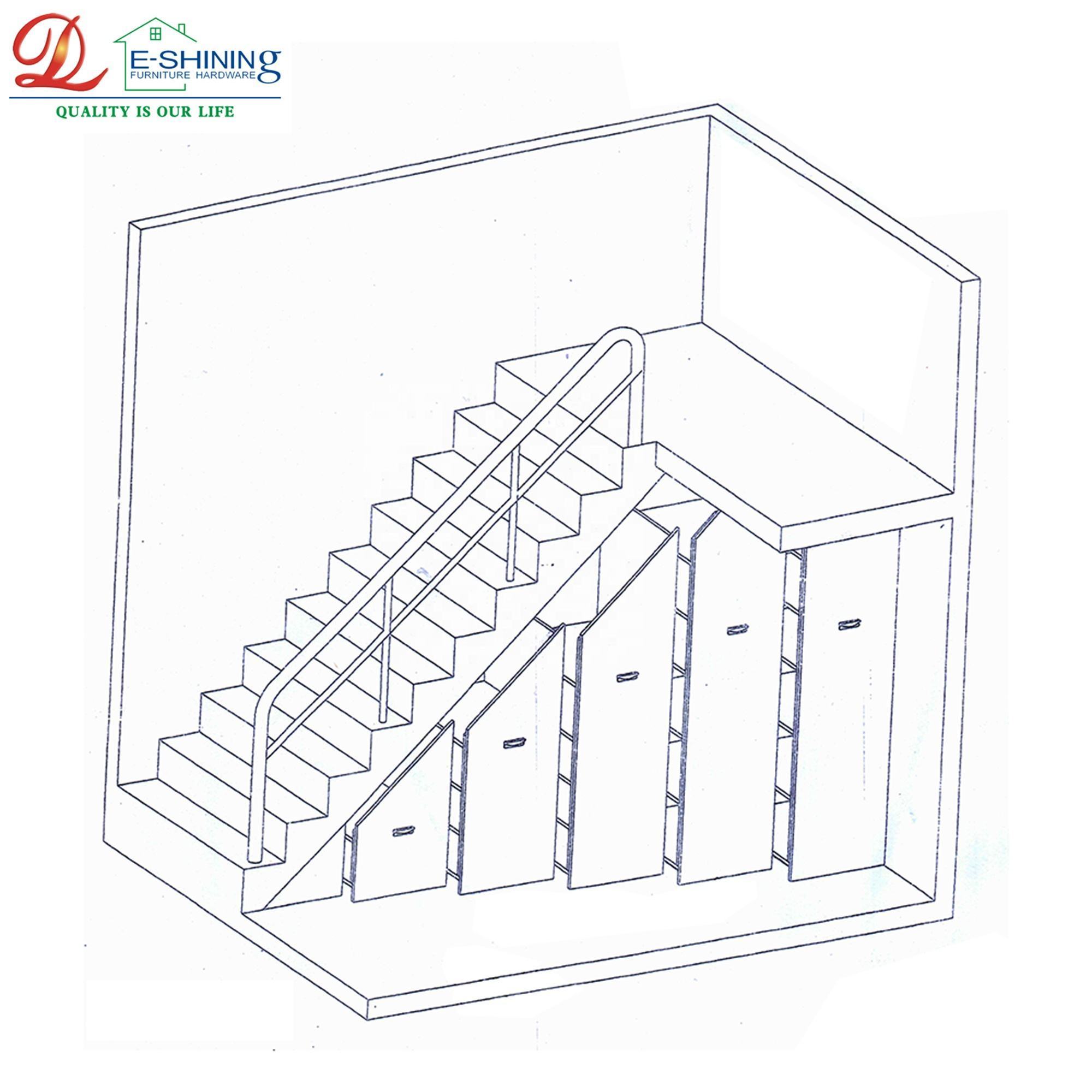 Bottom Mount Drawer Slides Ball Bearing Heavy Duty Staircase Slides Load Capacity 120kg Concealed Full Extension Drawer Rail