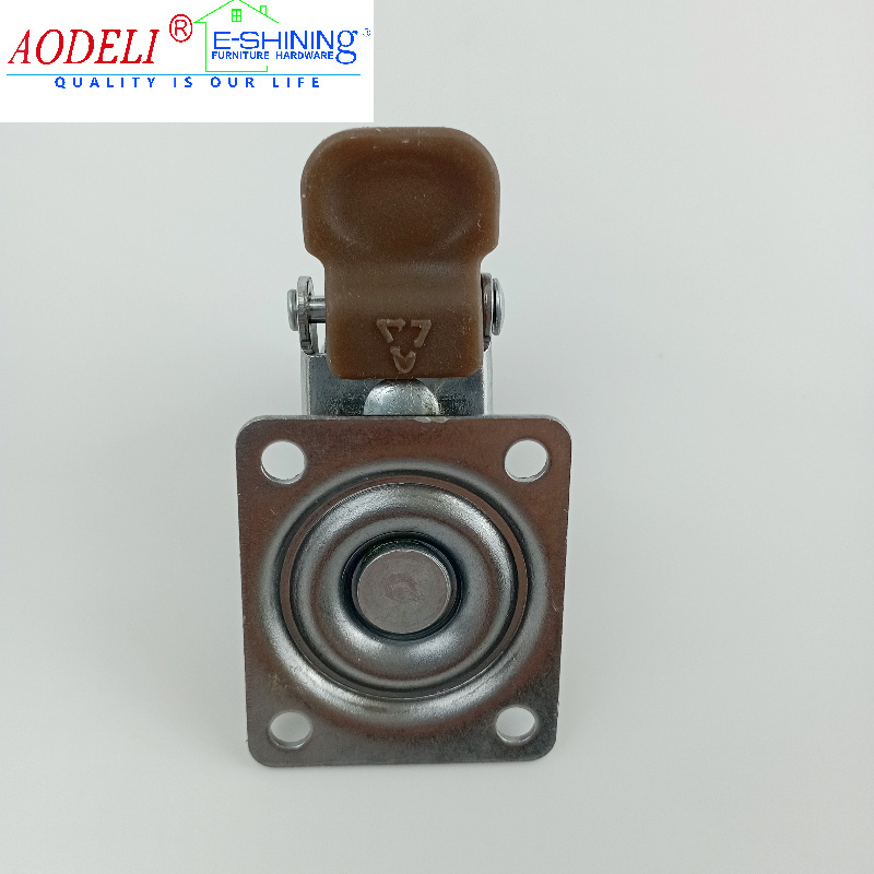 Factory wholesale caster black wheels swivel caster with brake PU caster for furniture small castor wheel