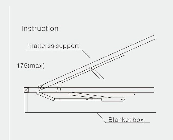 Furniture Hinge Soft Close Sofa Bed Mechanism Lift Bed Hinge Industrial Iron Bedroom 600-1500MM 40-110KG 3.5MM Bed Mechanism