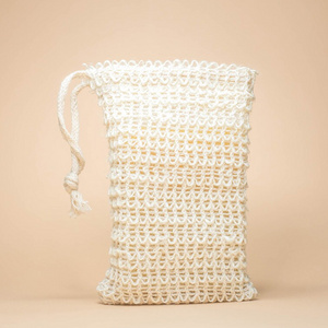 Biodegradable Organic Hemp Cotton Sisal Soap Bag Eco Friendly Natural Exfoliating Bath Sisal Soap Net Mesh Drawstring Pouch Bag