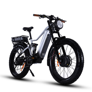 Dual motors 1000w 1200w 1500w ebike 48v 52v  60v 20ah 30ah full suspension fat tire electric bike