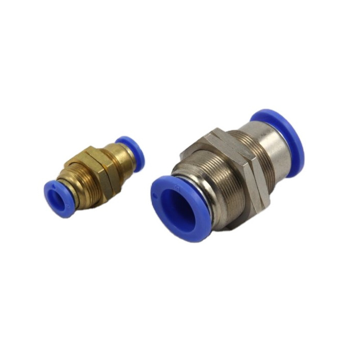 New Product Quick Pneumatic Pipe Fittings Brass Bulkhead Pneumatic Connector Pneumatic Adapter