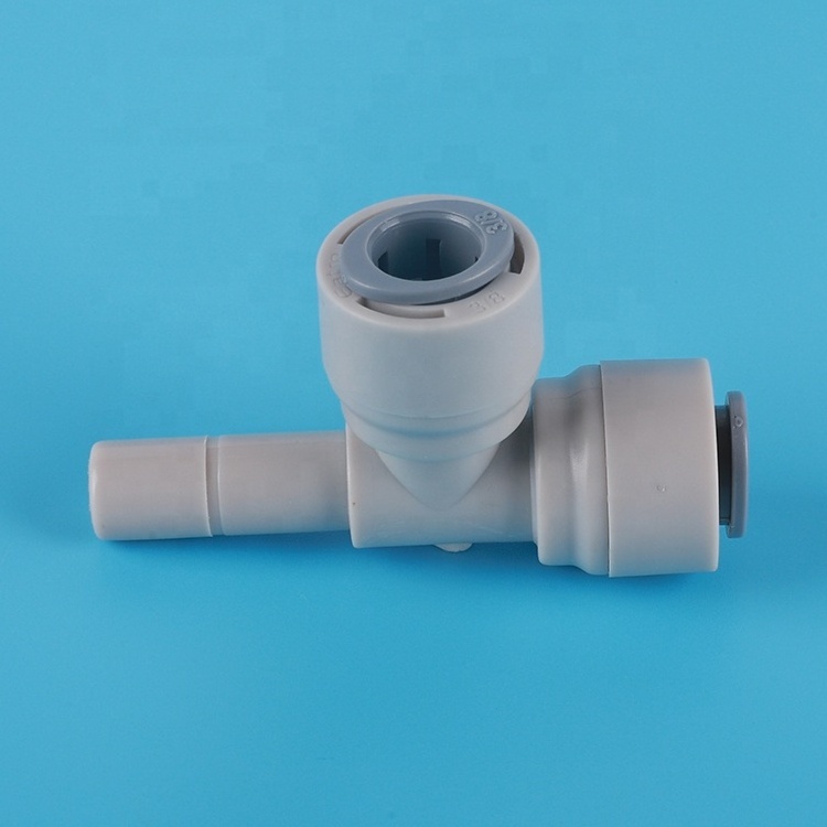 Wholesale 3/8  inch POM  pipe fitting for RO water filter System Push Fit Branch  stem tee Quick Connector Fittings