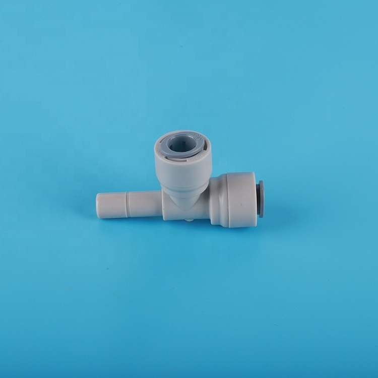 Wholesale 3/8  inch POM  pipe fitting for RO water filter System Push Fit Branch  stem tee Quick Connector Fittings