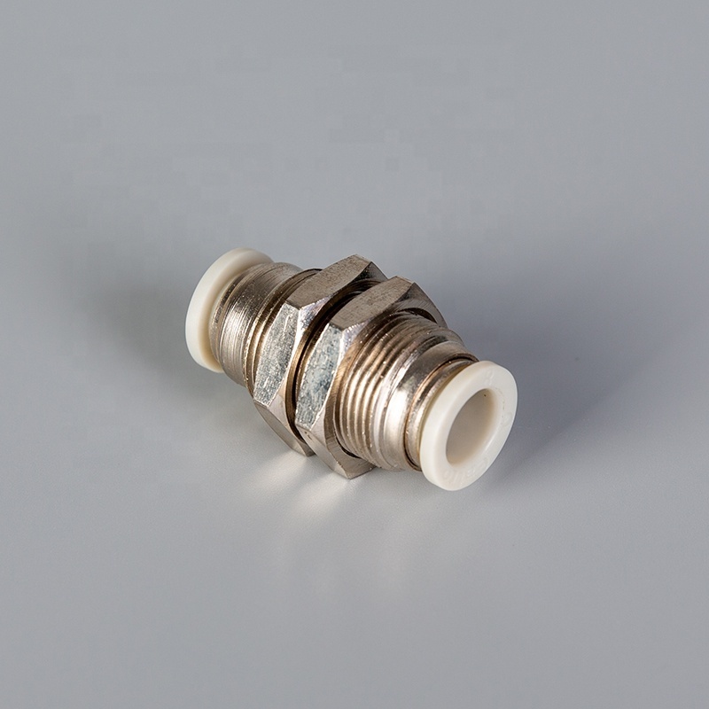 New Product Quick Pneumatic Pipe Fittings Brass Bulkhead Pneumatic Connector Pneumatic Adapter