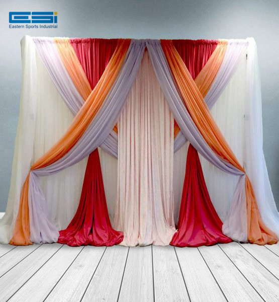 ESI Triple Layer Wedding Decoration  PIPE AND DRAPE cheap pipe drape backdrop pipe drape with base plate