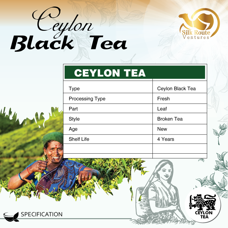 Ceylon Black Tea (CTC-BP1) Sri Lanka Premium Quality with custom labeling and free samples for Europe