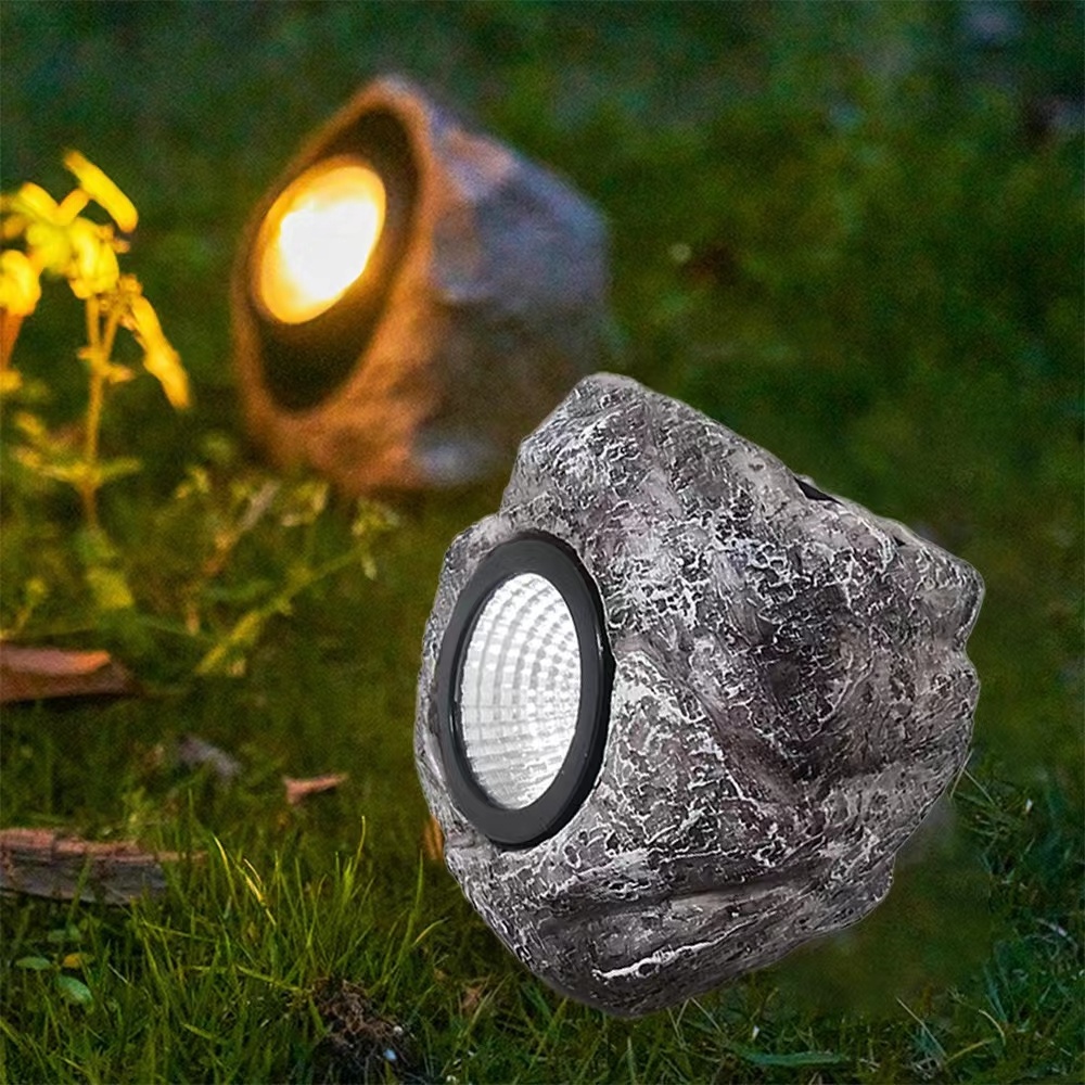 Sun Kite Solar Powered Rock Light LED Waterproof Garden Stone Lights Outdoor Landscaping Spotlights, Yard Patio Pathway Driveway