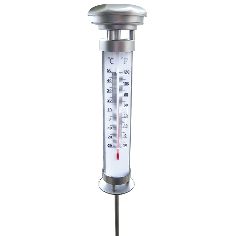 Plastic Garden Led Solar Outdoor Thermometer