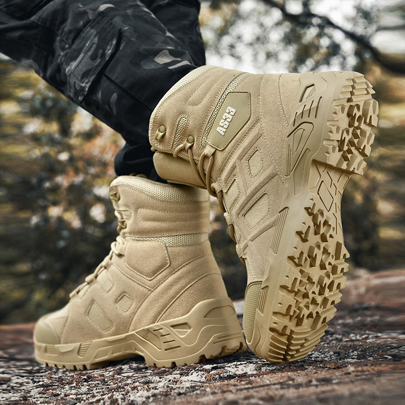 Wholesale Tactical boots high top outdoor combat boots hiking shoes desert tooling boots men