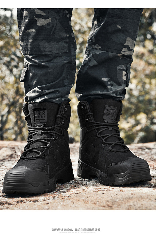 Wholesale Tactical boots high top outdoor combat boots hiking shoes desert tooling boots men