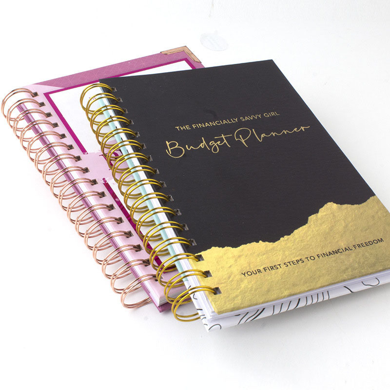 Custom Full Printing 2022 2023 A4 Spiral Budget Planner with Stickers