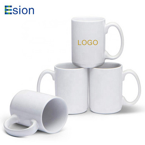 Personalized Custom 15oz white printed Sublimation blank ceramic coffee mug promotional gift Mug souvenir cup with logo