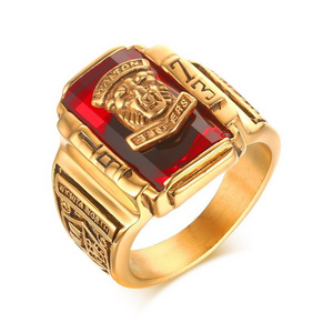 Hip Hop Championship Rings Gold Tone Alloy Stainless Steel Ring 1973 Walton Tigers Signet Rings for Men Male Jewelry