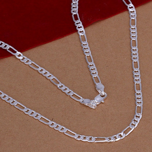 Hip Hop Jewelry 3.8-4mm Silver Chain for Men Stainless Steel Cuban Link Chains 3 In 1 Figaro Chains Fashion Jewelry Necklace