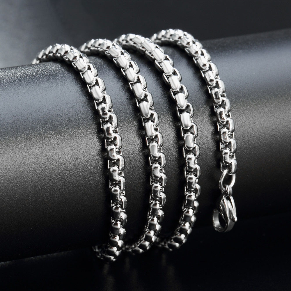 Wholesale Square Rolo Chain Square Box Ball Chains 316 Stainless Steel Jewelry Chain For Men Bracelet Necklace