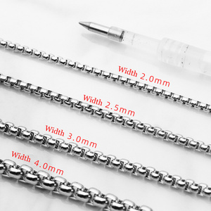 Wholesale Square Rolo Chain Square Box Ball Chains 316 Stainless Steel Jewelry Chain For Men Bracelet Necklace