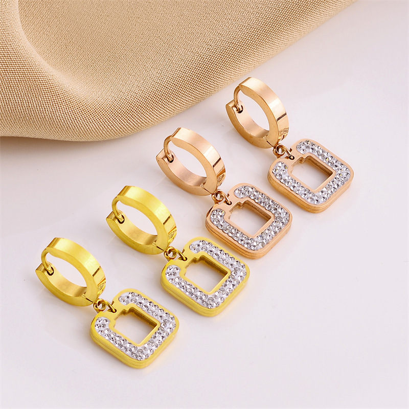 Factory Wholesale Stainless Steel Gold Hoops Earrings Fashion Studs Fine Jewelry Statement Pearl Diamond Earrings Women