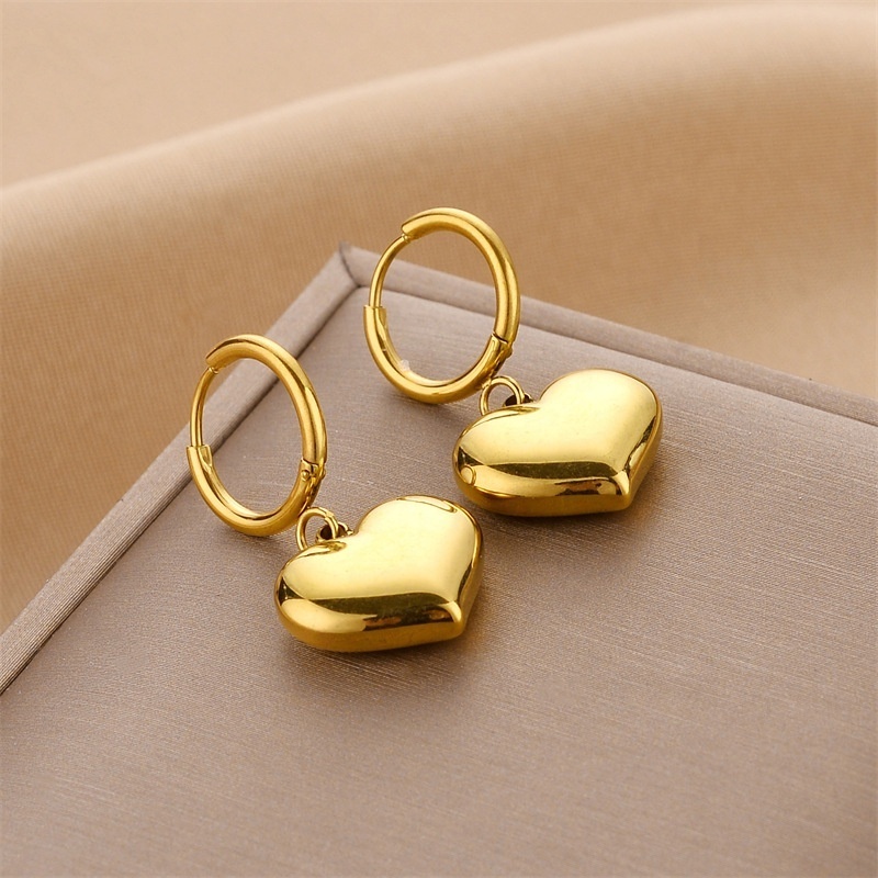 Fashion Jewelry Mixed Designs Gold Rose Gold Plating Heart Bear Women Pearl Zircon Stainless Steel Earrings