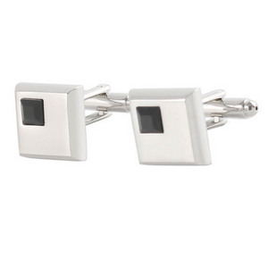 Wholesale Jewelry Suit Shirt Metal Brass Square Shape Artificial Gemstone Pin And Mens Cufflinks Set