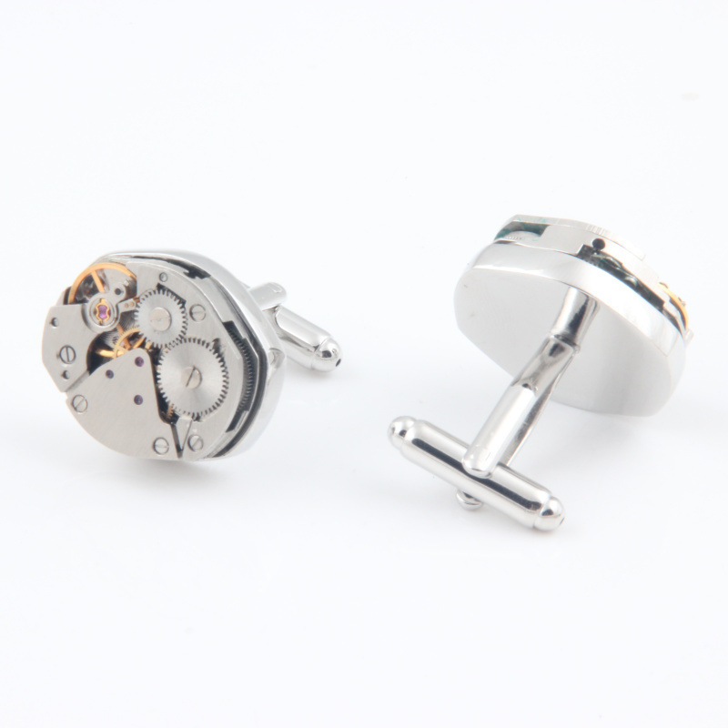 Wholesale 20MM*18MM Tourbillon Watch Gear Mens Cufflinks Mechanical Watches Cuff Links