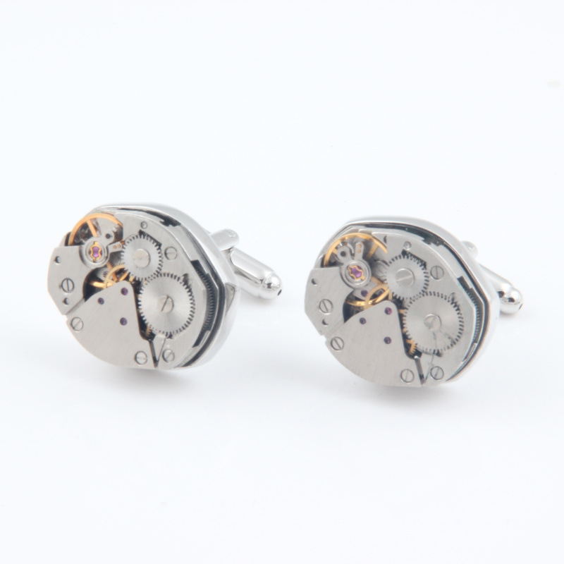 Wholesale 20MM*18MM Tourbillon Watch Gear Mens Cufflinks Mechanical Watches Cuff Links