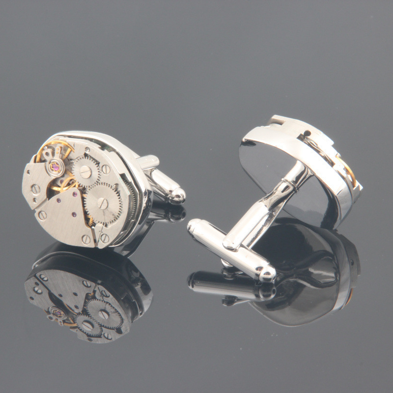 Wholesale 20MM*18MM Tourbillon Watch Gear Mens Cufflinks Mechanical Watches Cuff Links