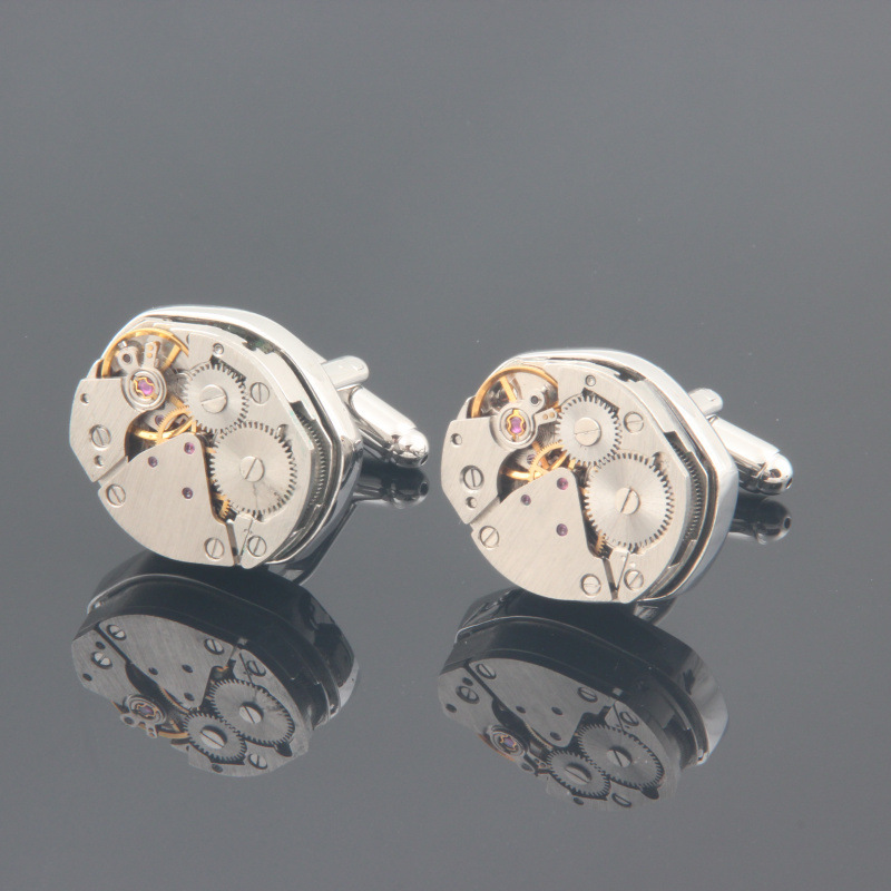 Wholesale 20MM*18MM Tourbillon Watch Gear Mens Cufflinks Mechanical Watches Cuff Links