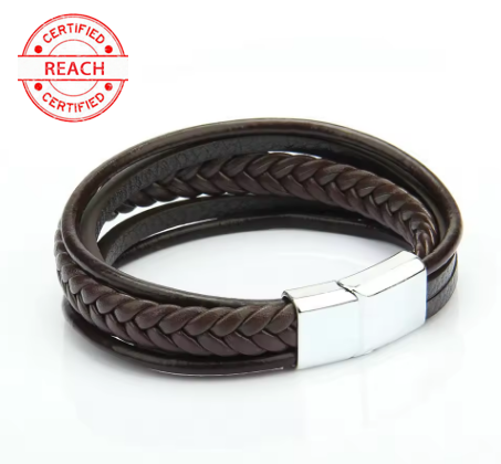 Punk Jewelry Men And Women Unisex Black Leather Cuff Braid Magnetic Clasp Leather Bracelets