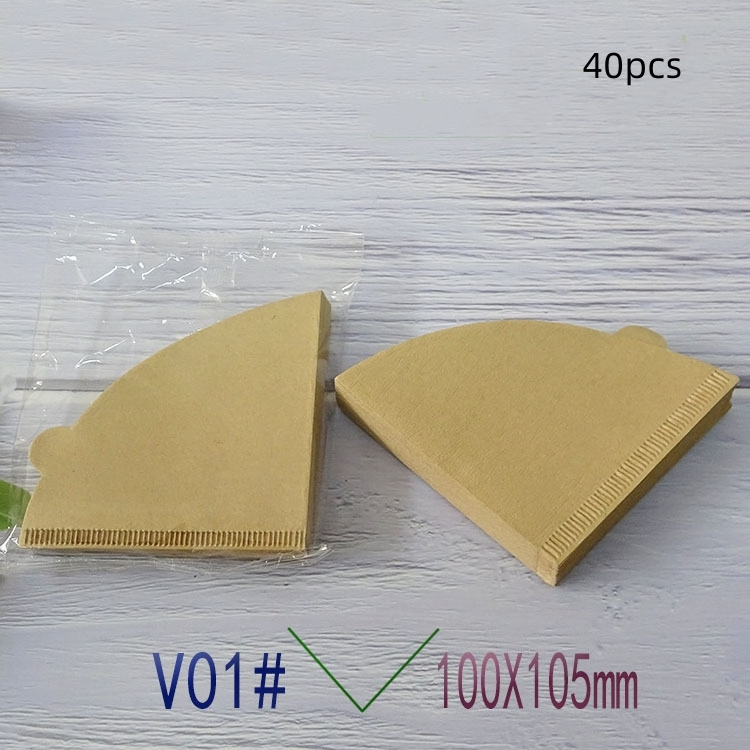 Eco-friendly coffee filter cone paper unbleached v-shape natural paper disposable portable travel coffee filter for cup