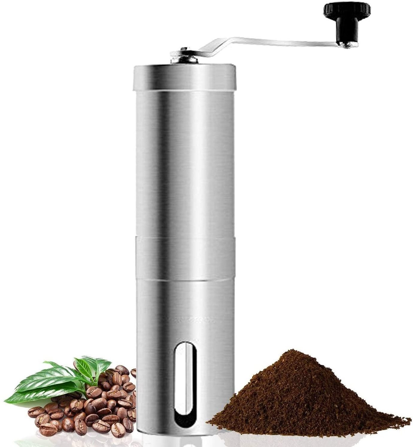 Portable manual home coffee grinder conical burr mill stainless steel small hand espresso coffee bean grinder household kitchen