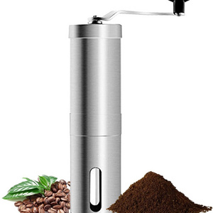 Portable manual home coffee grinder conical burr mill stainless steel small hand espresso coffee bean grinder household kitchen