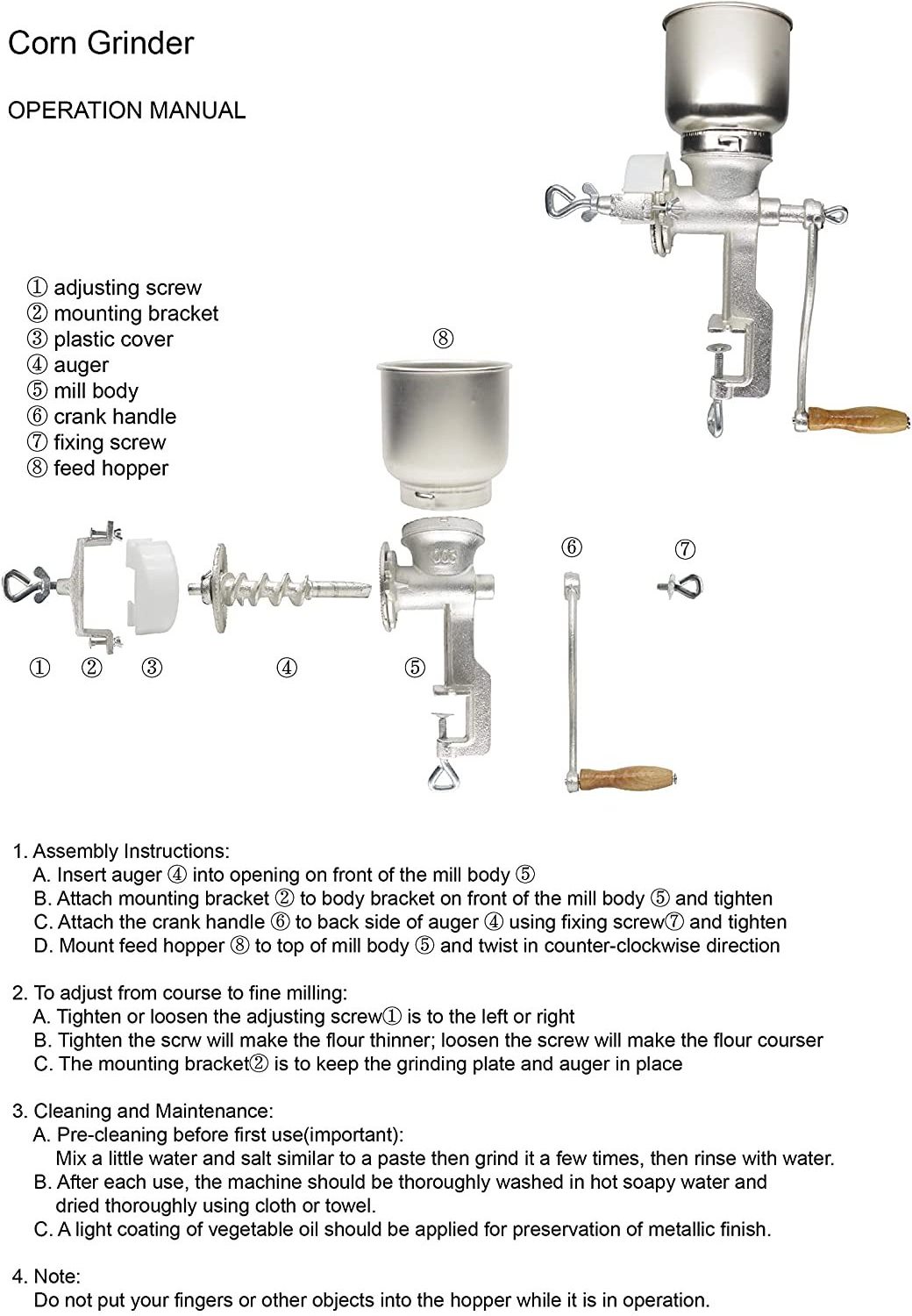 Commerical corn grinder manual Cast Iron kitchen grain machine corn milling grinder for Coffee Food Wheat Oats Nuts Spices Seeds