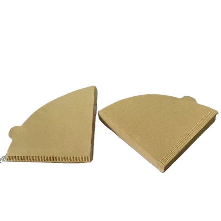 Eco-friendly coffee filter cone paper unbleached v-shape natural paper disposable portable travel coffee filter for cup