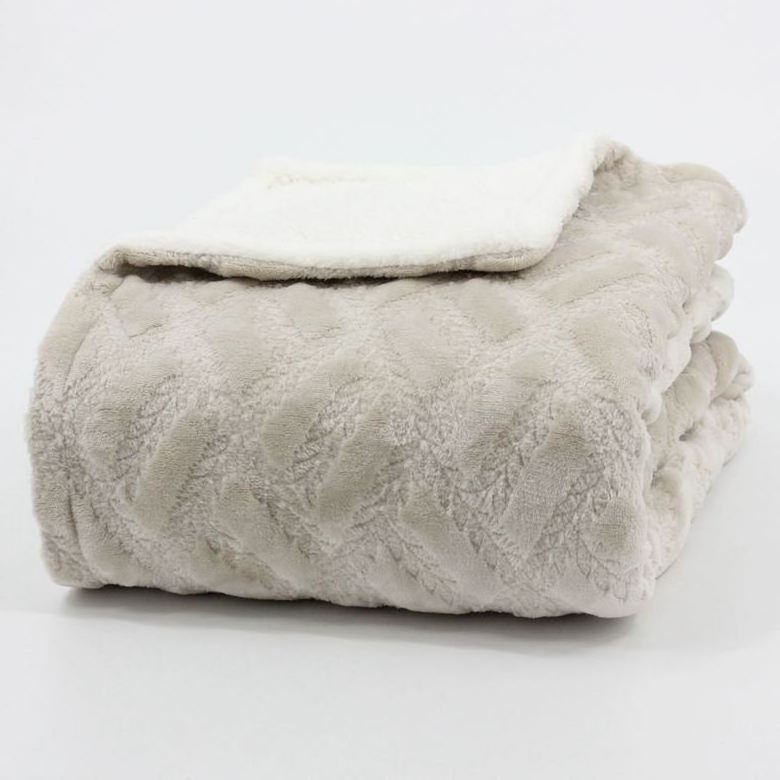 Double Layers Thick Flannel Fleece Plush Sherpa Quilted Blanket