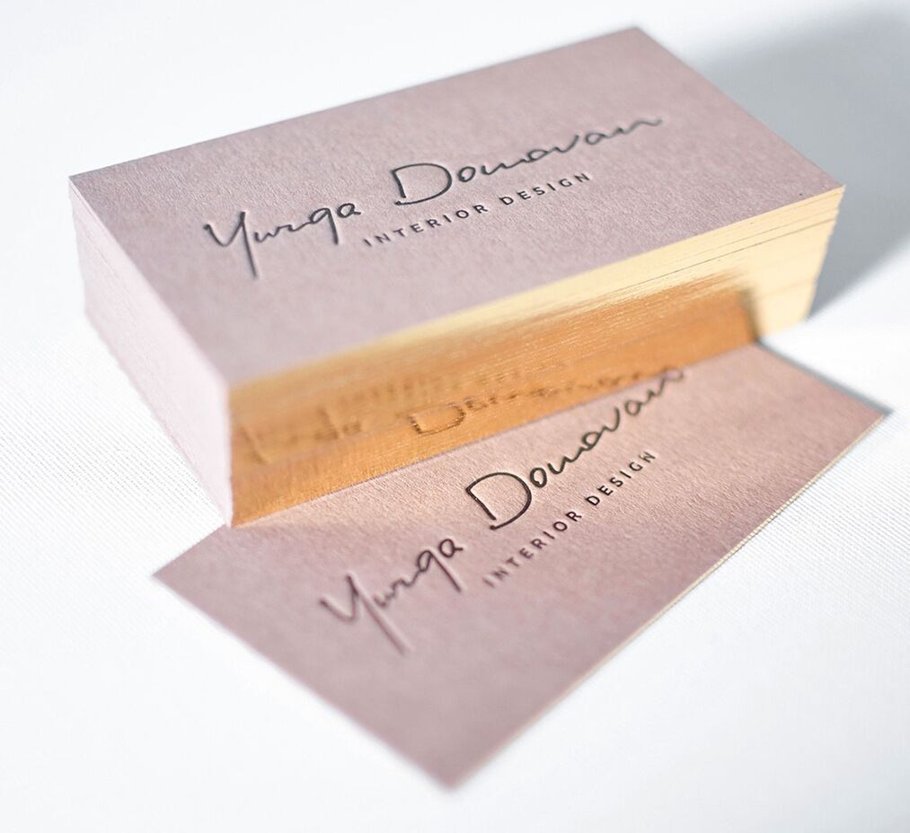 Custom Design Luxury 600gsm Cotton Paper Cardboard Gold Silver Foil Embossed Business Cards