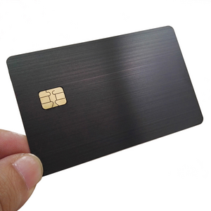 China's professional Card Manufacturers Supply Credit card Size brush blue Metal Bank Credit Card with chip slot