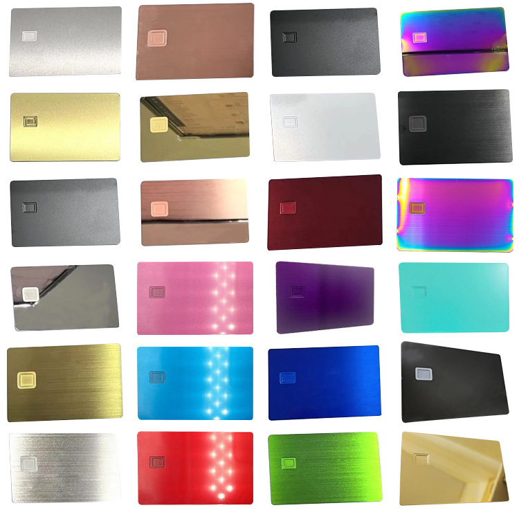 Custom Blank Black/Silver/Rose gold/Rainbow/24k gold Mirror Reflective Blank Metal Bank Visa Debit Credit Card With Chip Slot