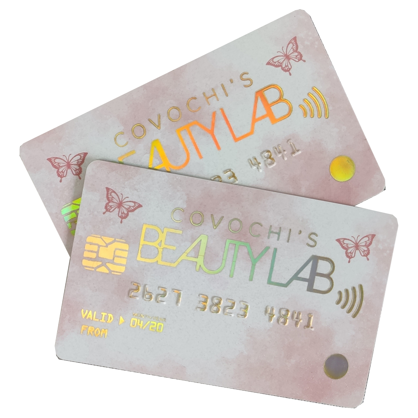 Custom Logo Printing Credit Card Size Plastic Business Card with Gold Silver Embossed Number