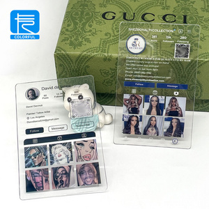 Custom Plastic Full Transparent Business Card INS Style Clear Invitation Name Card With QR Code