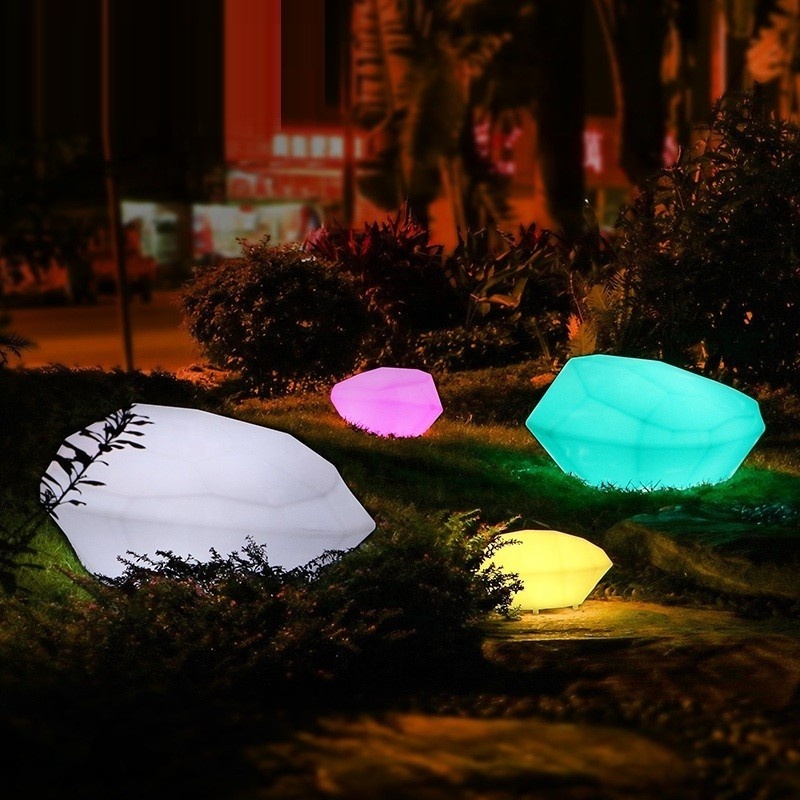 LED Stone Garden Light LED Waterproof Solar Powered Outdoor Rock Spotlight