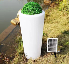 Modern LED Illuminated Tall Flower Pot Big Glow Solar Garden Lights Outdoor Plastic Floor Lamp Flower Planter for Home Use