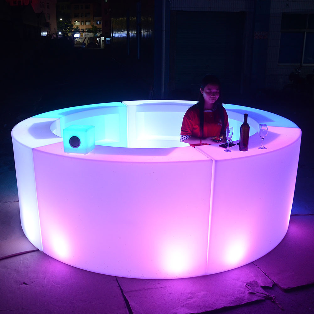 led plastic portable bar counter Furniture /Commercial hookah Illuminated Led Night Club lounge bar modern bar counter