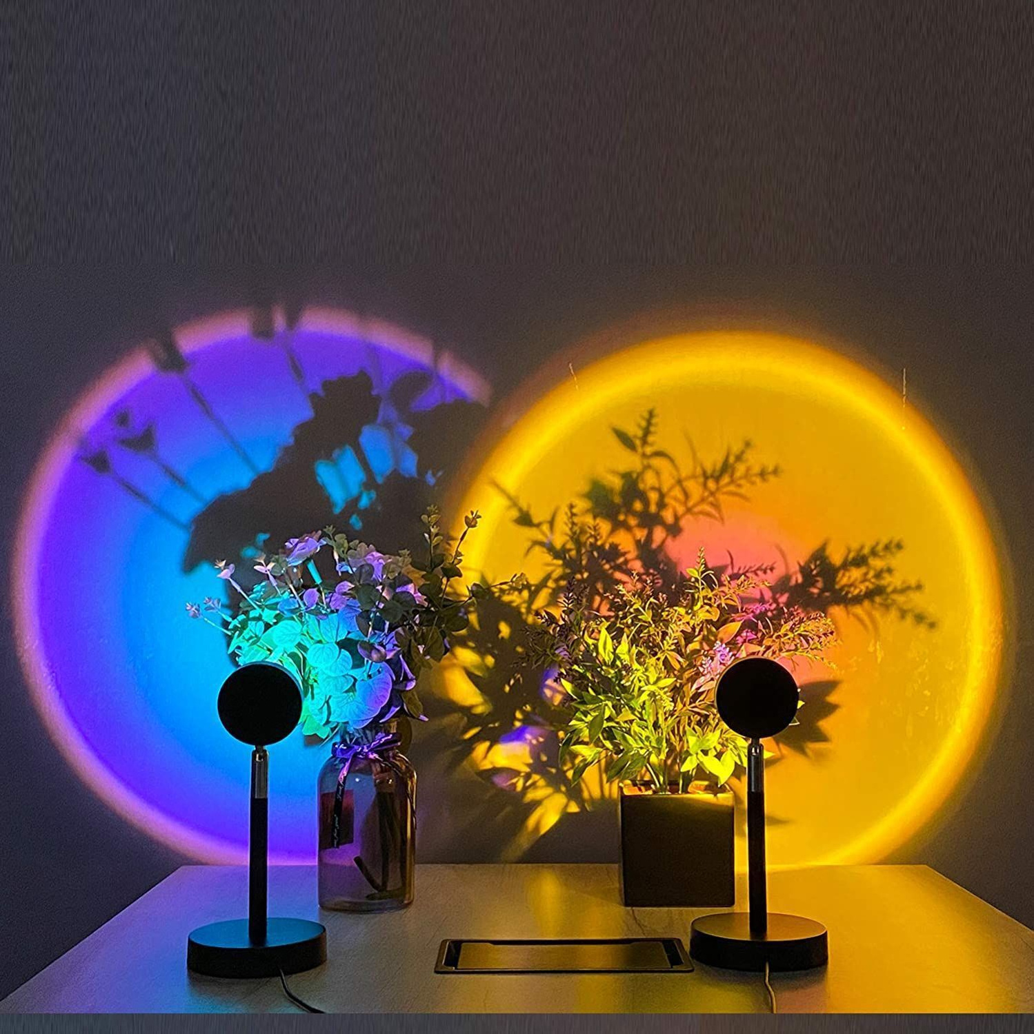 Floor projection sunset lamp for Living Room Bedroom RGB Modern Holiday Night Light