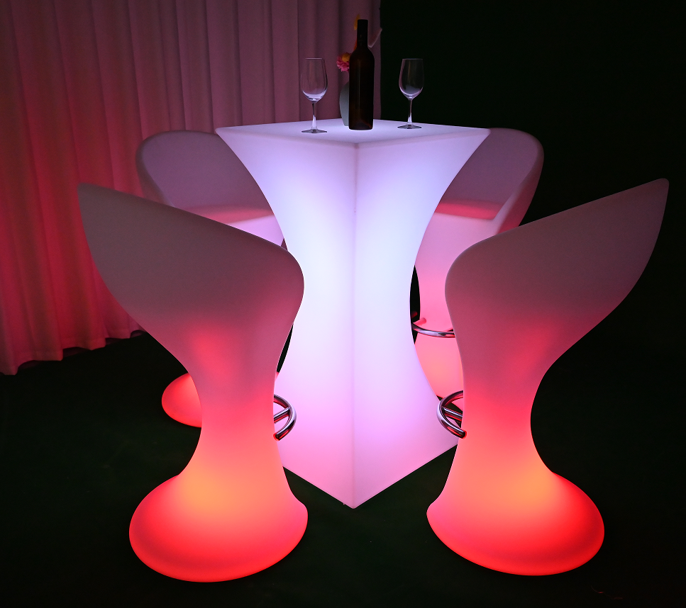 folding cocktail table /Led cocktail bar tables light up bar tables modern glowing led night club patio furniture