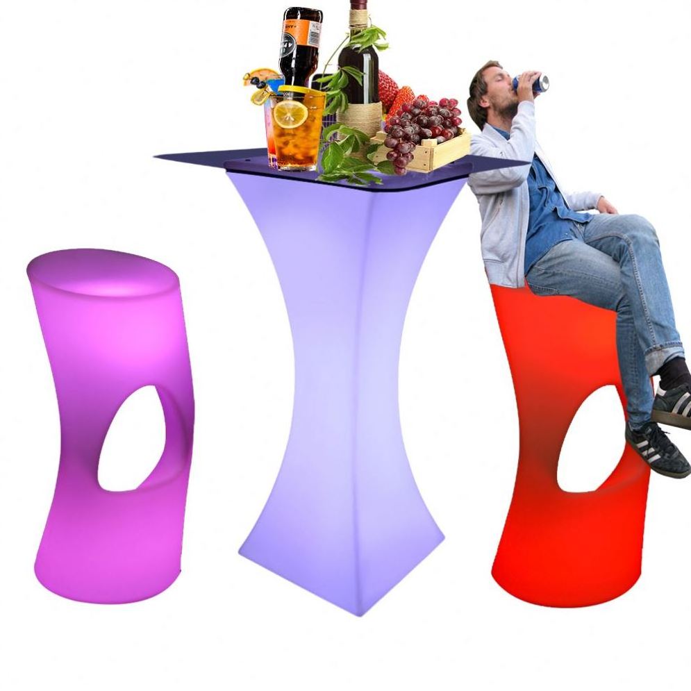 unique bar table furniture /Modern hookah lounge furniture table ,Led Restaurant Salad Wine Bar Counter led coffee table